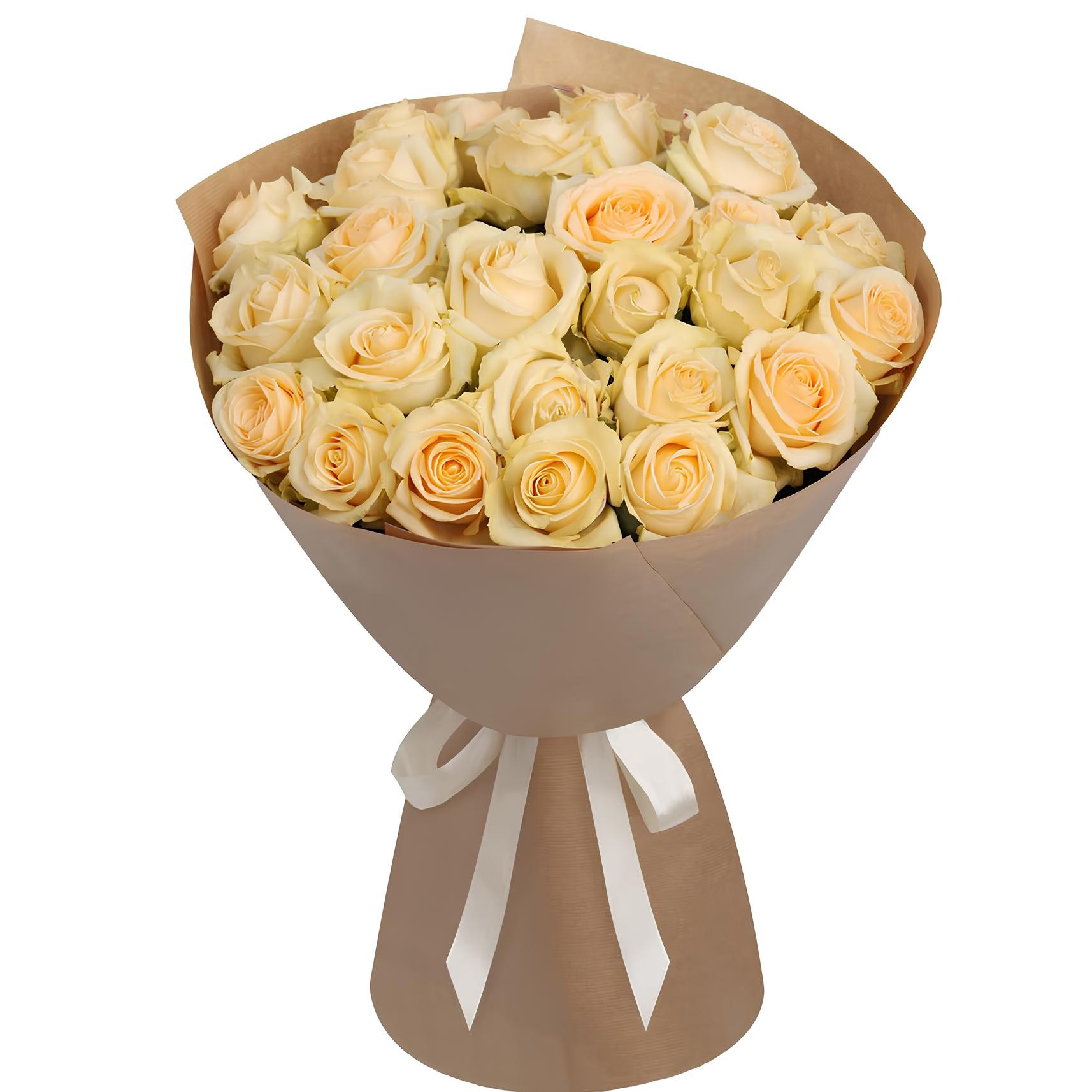 21 Adet Krem Gül Buketi
