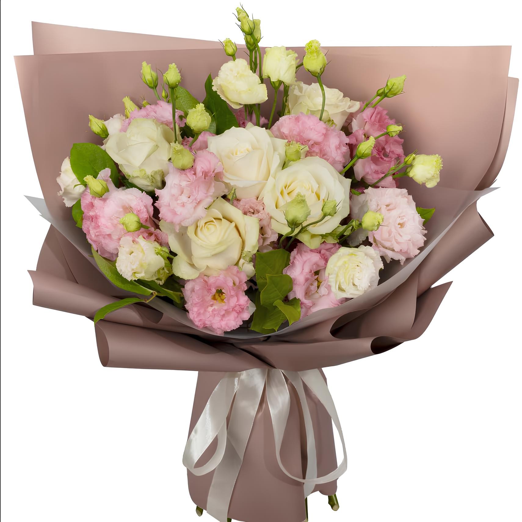 Pembe ve Beyaz Gül Buketi