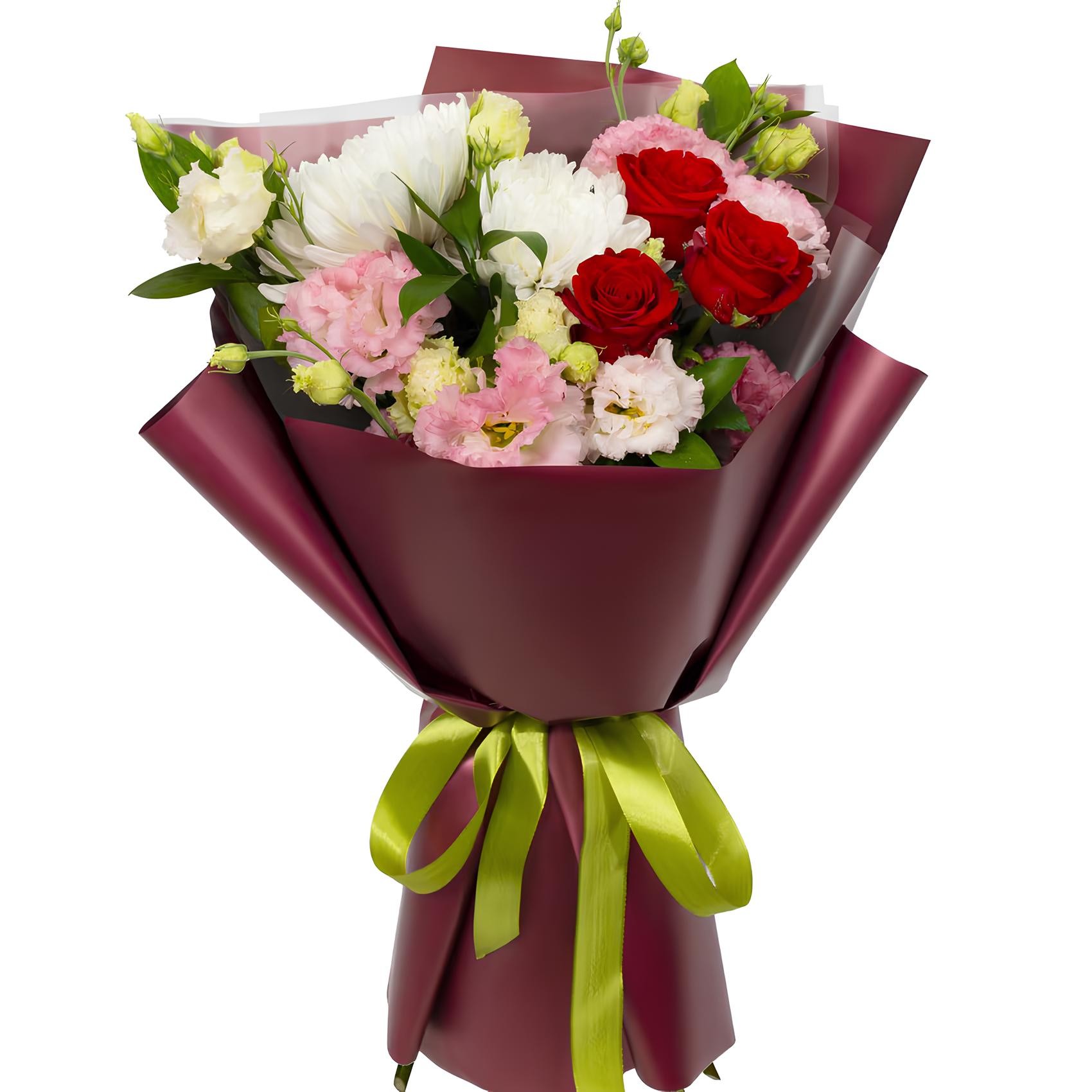 Pembe ve Kırmızı Krizantem Buketi