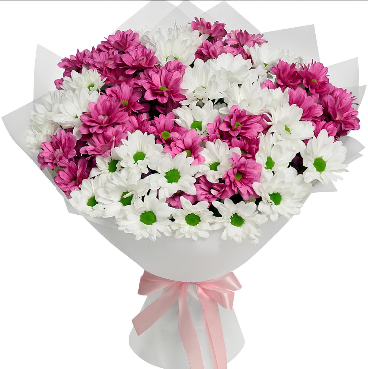 Beyaz Ve Mor Papatya Buketi